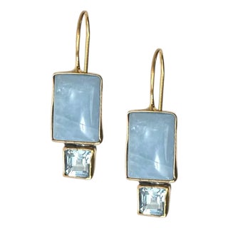Aquamarine Blue Topaz Earring For Sale