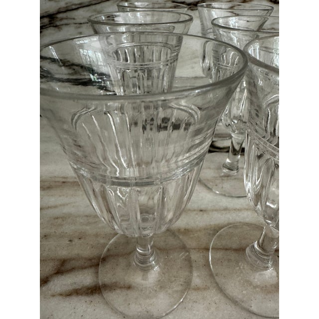 French European Etched Wine Coupes, S/6 For Sale - Image 3 of 5