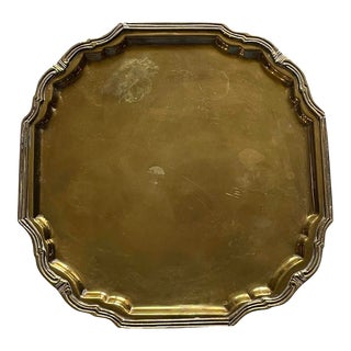 Vintage 1980s Brass Tray For Sale