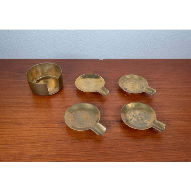 Mid-Century Modern Austrian Brass Stacking Ashtrays, 1960s, Set of 5 For Sale - Image 5 of 18