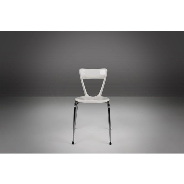 Metal Vintage White Gilac Dining Chair, 1960s For Sale - Image 7 of 11