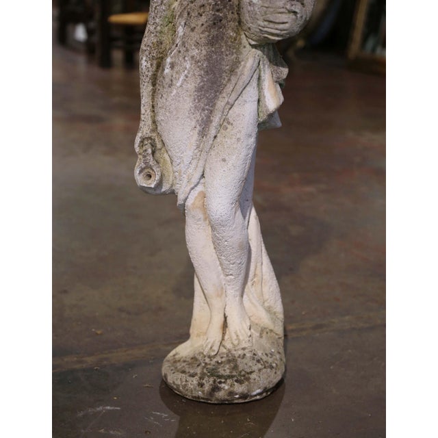 Early 20th Century French Stone Garden Statue of Woman Figure For Sale - Image 4 of 8