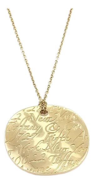 Tiffany & Co. Notes 18k Yellow Gold Round Wave Pendant