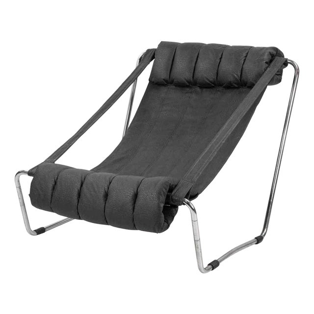 Chromed Leather Chaise Longue by Corsini & Wiskemann for Cinova, 1970s For Sale