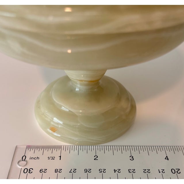 Mid 20th Century Italian Vide Poche Green Onyx Pedestal Compote Bowl For Sale - Image 11 of 12