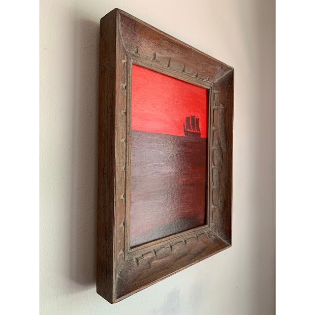 A striking vertical maritime composition that blends traditional seafaring imagery with bold, contemporary color...