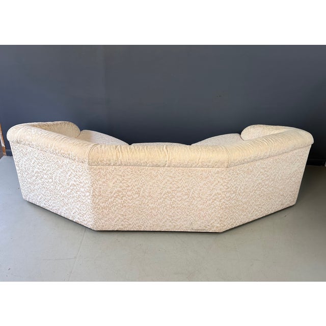 Textile 1980s Pair of Mid-Century Modern Curved Sofas With Sculptural Arms by Carsons For Sale - Image 7 of 10