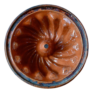 Antique Glazed Terracotta Kougelhopf Mold, Alsace, 19th Century