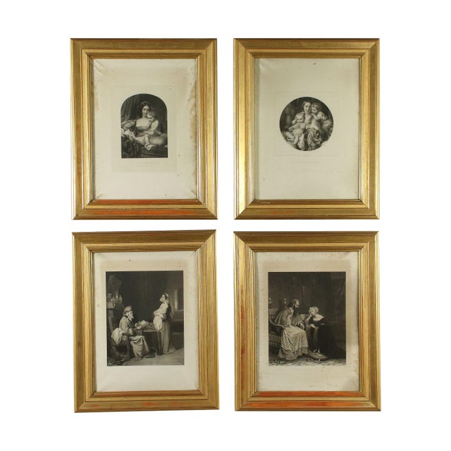 Figurative Scenes, 19th Century, Engravings, Framed, Set of 4 For Sale - Image 14 of 14