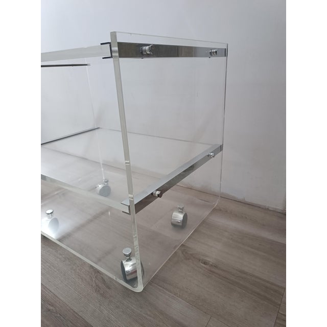 Table on Casters attributed to David Lange for Les Invisibles Du Marais, 1970s For Sale - Image 3 of 13