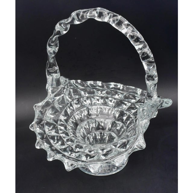 Art Deco Barovier Rostrato Murano Italian Glass Basket Centerpiece Vase, 1940s For Sale - Image 3 of 14