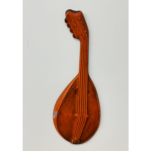 Vintage Mid-Century Modern Royal Metal Musical Instrument Wall Art- a Pair For Sale - Image 4 of 8