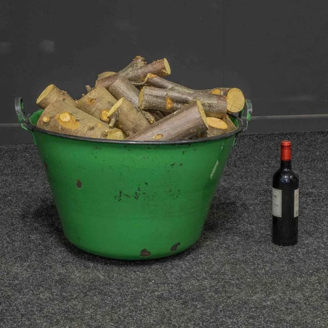 Antique Green Enamelled Bin For Sale - Image 10 of 11