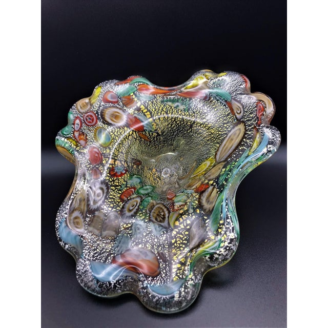 Late 20th Century Late 20th Century Murano Hand Blown Millifiori Shallow Bowl For Sale - Image 5 of 12