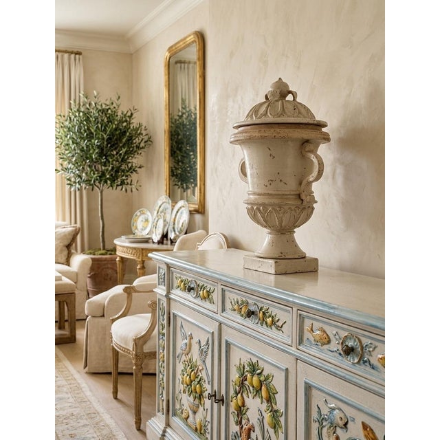 1990s Mid 20th Century Italian White Glazed Ceramic Lidded Urn For Sale - Image 5 of 7