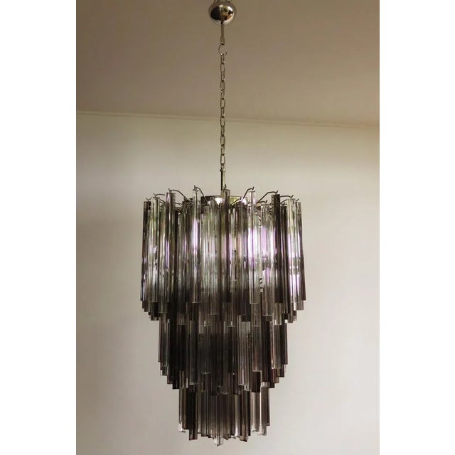 Mid-Century Modern Vintage Italian Glass Chandelier, 1984 For Sale - Image 3 of 15