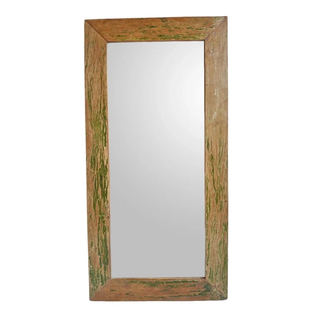Vintage Rustic Salvaged Teak Wood Mirror For Sale - Image 4 of 4