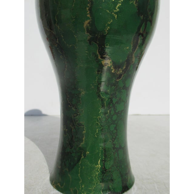 Dark Green Japanese MeiPing Bronze and Enamel Vase For Sale - Image 8 of 11