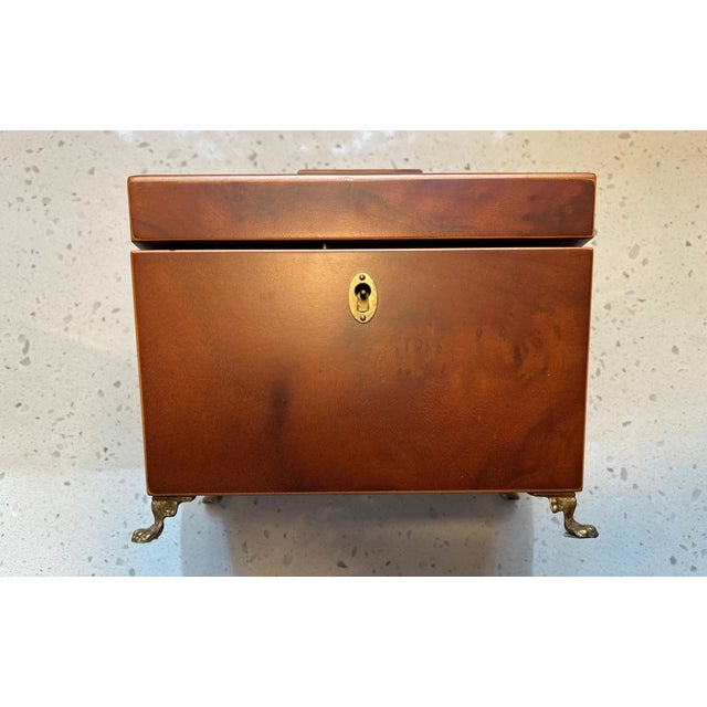 1980s Set of 2 Wooden Tea Caddies, Georgian Sarcophagus Form For Sale - Image 11 of 15