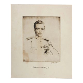 Vintage Admiral Richard Byrd Etching Print For Sale