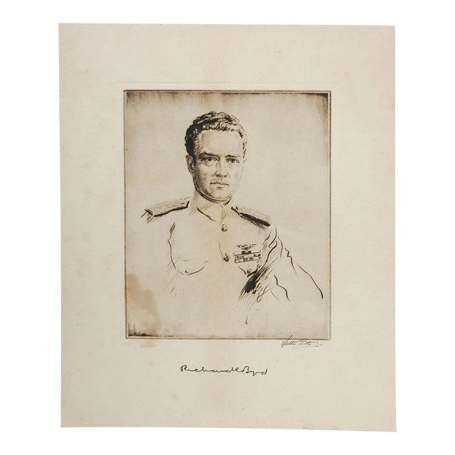 Vintage Admiral Richard Byrd Etching Print For Sale