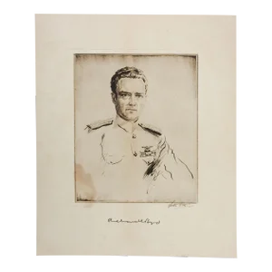 Vintage Admiral Richard Byrd Etching Print