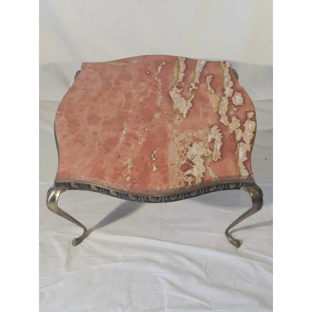 Mid-Century Brass and Marble Coffee Table, in Very Good conditions. Designed 1960 to 1969