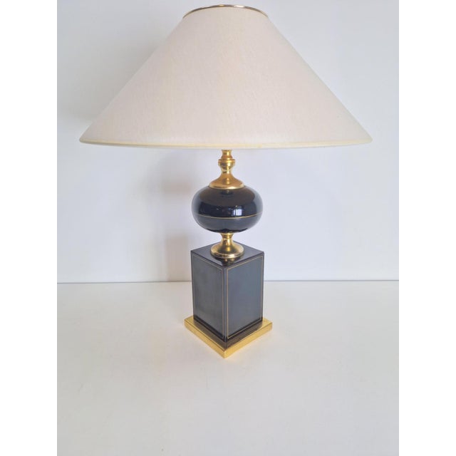 Vintage Regency Brass Table Lamp from Le Dauphin, 1970s For Sale - Image 6 of 6