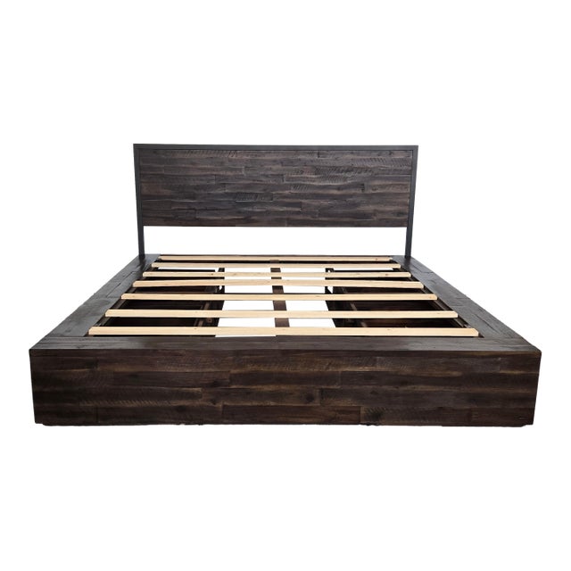 West Elm Logan King Storage Bed For Sale
