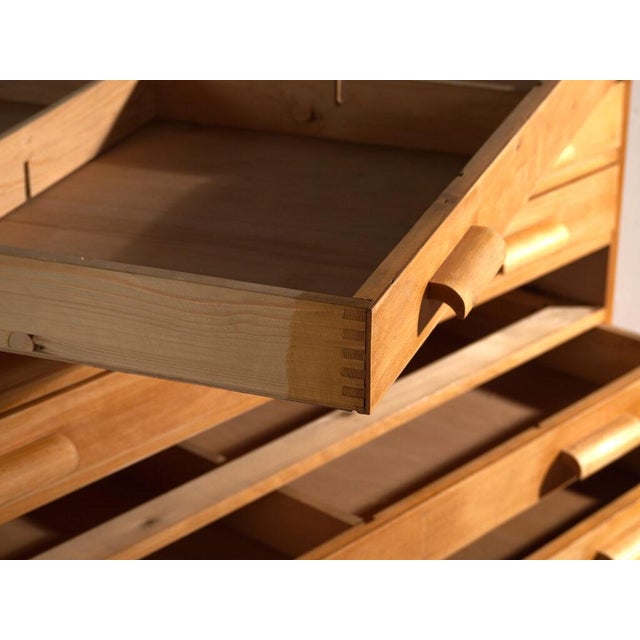 Brown Plan Chest in Beech, Central Europe, 1950 For Sale - Image 8 of 14