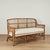 Tropical luxury art deco sofa handcrafted in streamline form with an upholstered seat. Tagged La Parisien M. Casas on the...