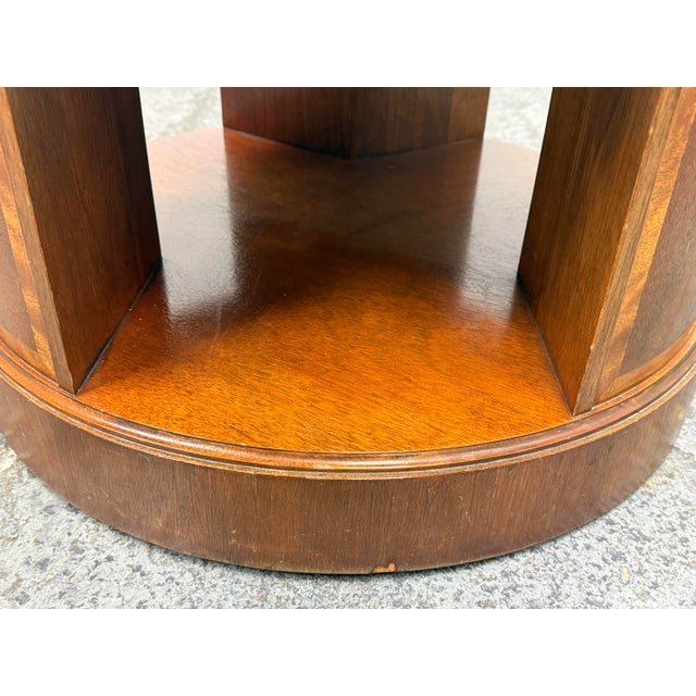 Brown Baker Furniture Empire Georgian Style Flame Mahogany Drum Side Table, Vintage For Sale - Image 8 of 12