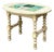 Vintage Turned Wood Table With Ceramic Top For Sale