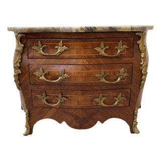19th Century French Louis XV Miniature Commode or Salesman’s Sample With Marble For Sale