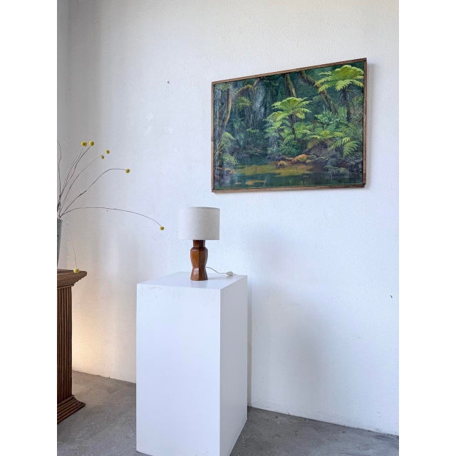 Brutalist Walnut Table Lamp, 1950s For Sale - Image 3 of 18