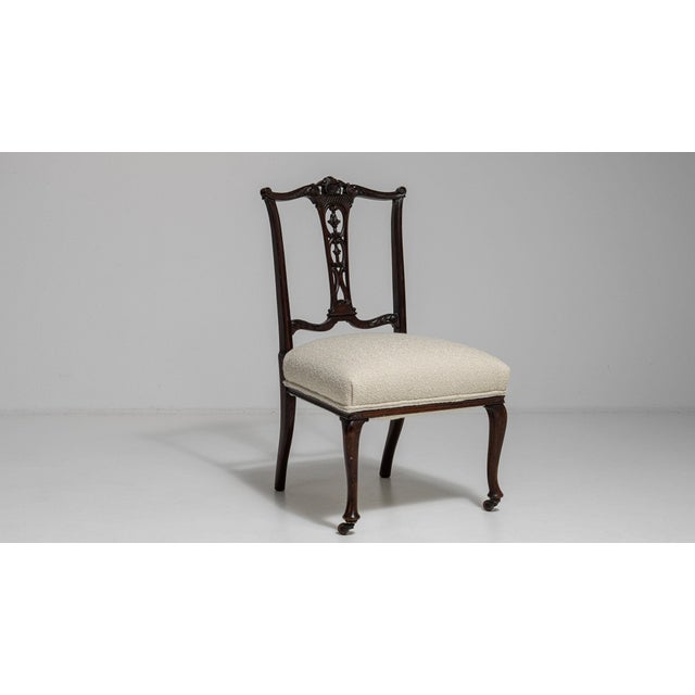 19th Century France Chippendale Cream Wood Lounge Chair For Sale In Greensboro - Image 6 of 11