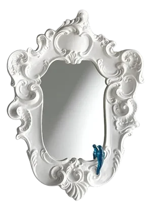 Baroque Mirror with Magnetic Parrot from Rebirth Ceramics
