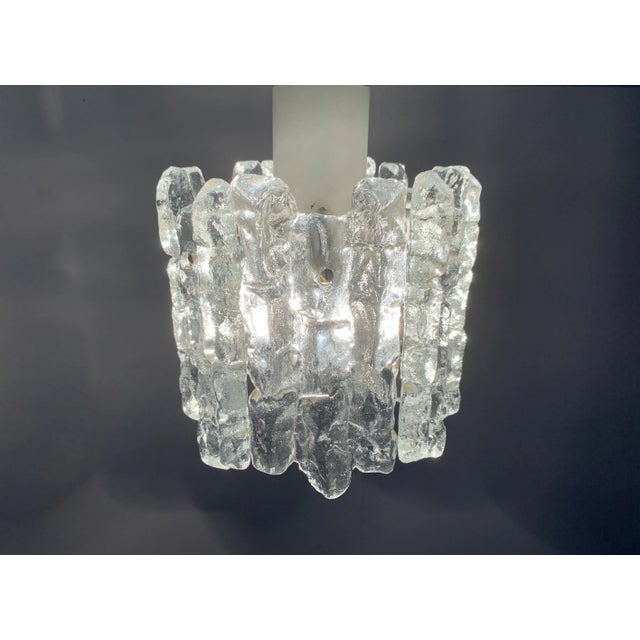 Mid-Century Ice Glass Ceiling Lamp from Kalmar For Sale - Image 14 of 18