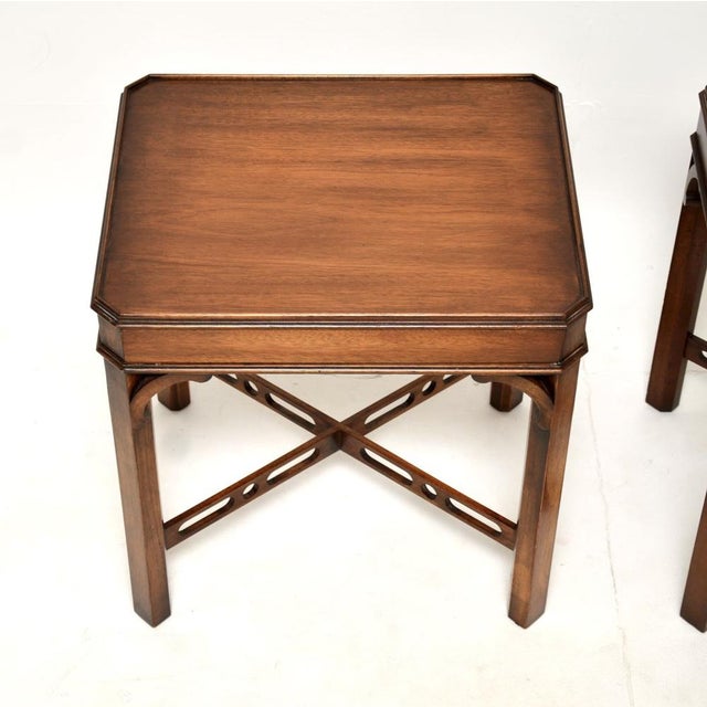 Wood Antique Georgian Side Tables, 1930s, Set of 2 For Sale - Image 7 of 11