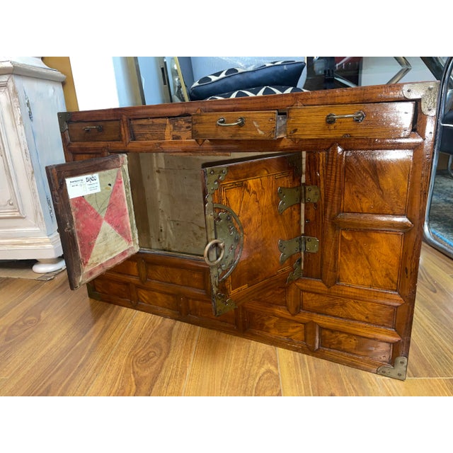 Late 19th Century Late 19th Century Late Chosŏn Period Korean Elmwood "Nong" Chest For Sale - Image 5 of 13