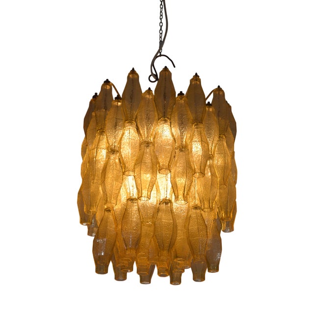 Amber Polyhedron Chandelier from Venini, 1960 For Sale