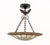 Late 20th Century Late 20th Century Art Deco Textured Glass and Iron Pendant Light For Sale - Image 5 of 8