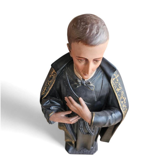 Statue of Patron Saint Gerard Majella in Gothic Niche For Sale - Image 9 of 11
