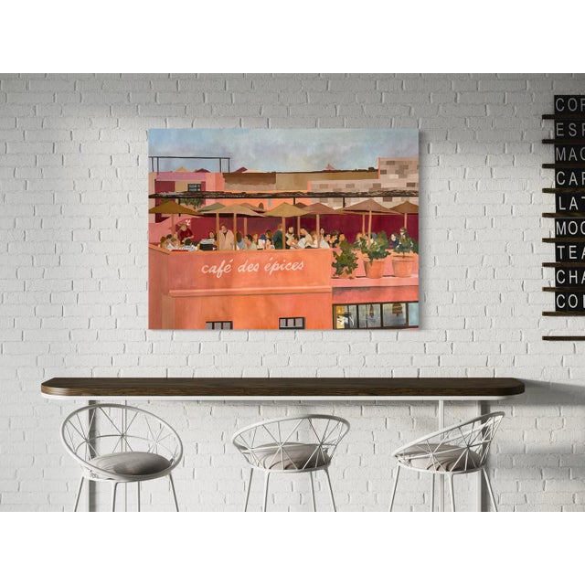 "Marrakesh I" by Javiera Da Fonseca Ilić, Marrakesh Morocco, Tropical Botanical Garden, Colorful Landscape, Large Original Oil Painting For Sale In Monterey, CA - Image 6 of 8