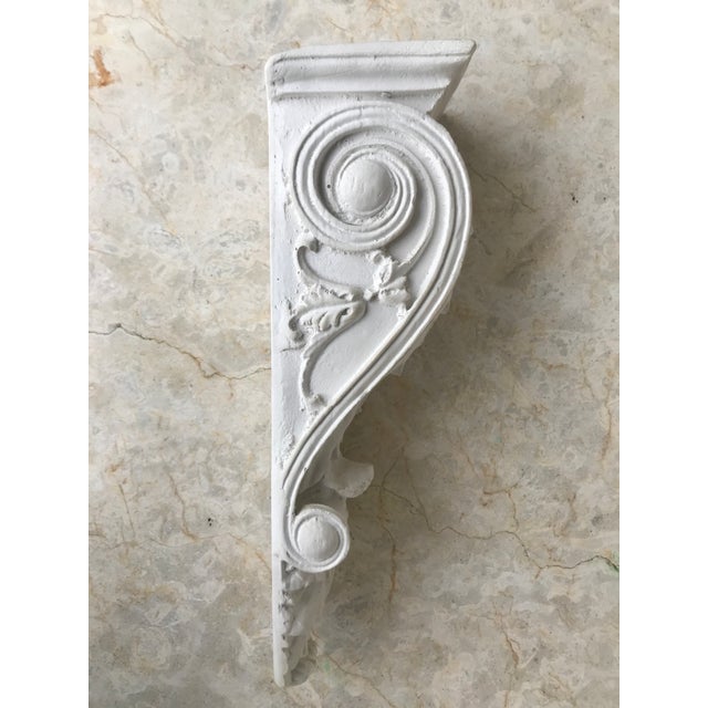 Neoclassical scrolling acanthus leaf cast plaster wall bracket/shelf. This architectural style wall is a fresh addition to...