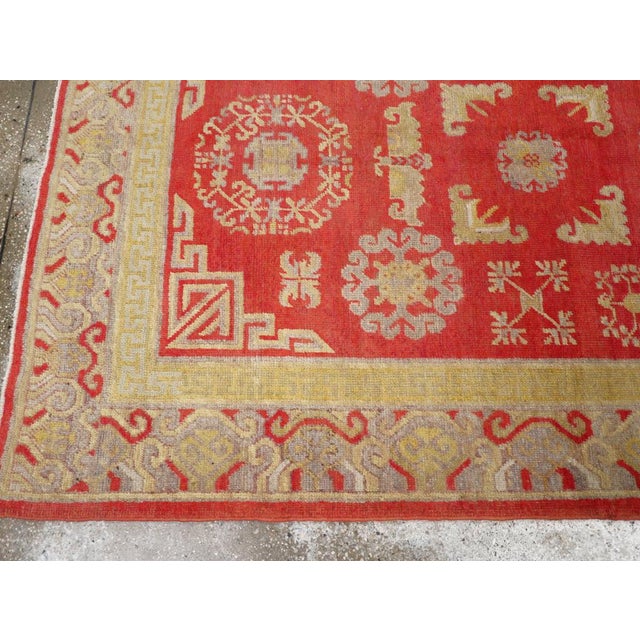 Textile Galerie Shabab Collection Early 20th Century East Turkestan Khotan Rug For Sale - Image 7 of 10