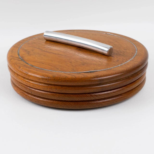 Art Deco Art Deco Carved Wooden Box with Metal Accent, France 1930s For Sale - Image 3 of 8