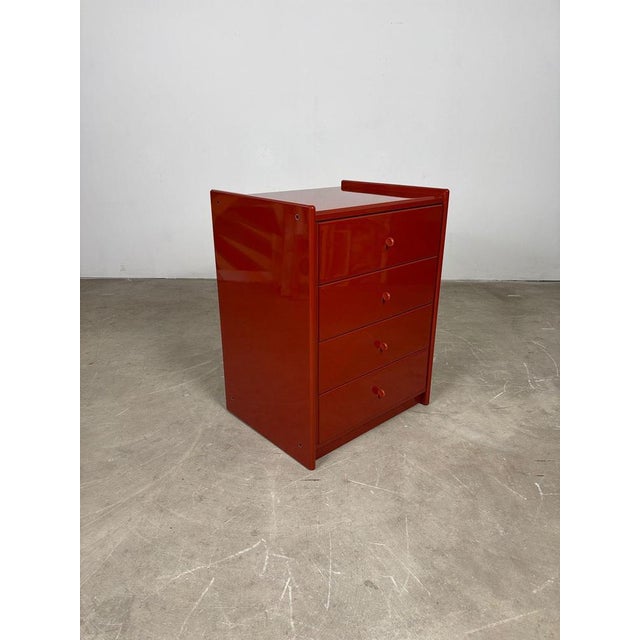 Kazuhide Takahama for Gavina - Dark Red Lacquered Chest of Drawers, Italy, 1960s Chest of drawers designed by Kazuhide...