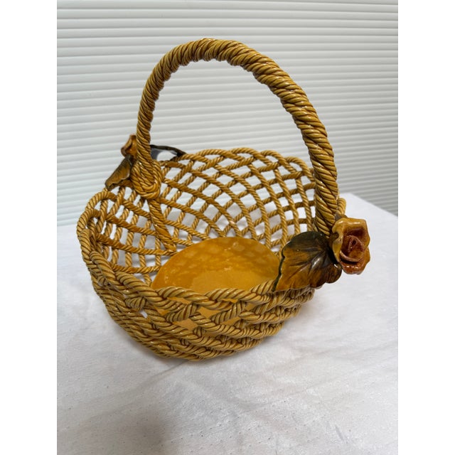 Ceramic Primo'Gi Ceramic Woven Basket, Signed For Sale - Image 7 of 12