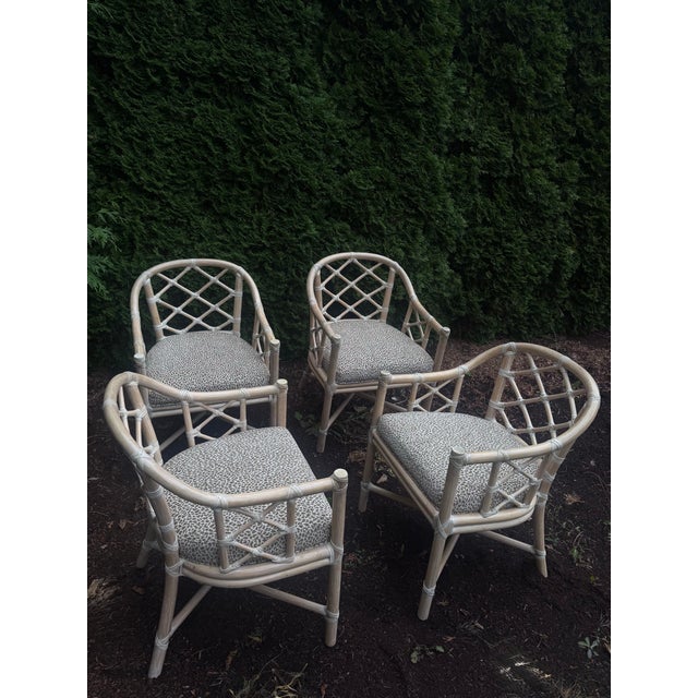 Late 20th Century Set of Four Authentic Vintage McGuire Rattan Dining Chairs For Sale - Image 5 of 8